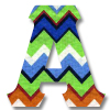 Chevron Orange Lime Blue