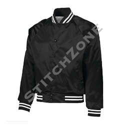StitchZone Striped Satin Baseball Jacket