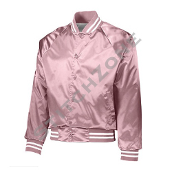 StitchZone Striped Satin Baseball Jacket