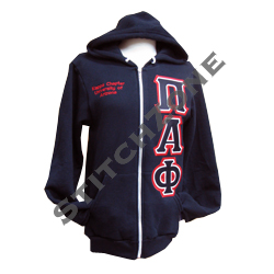 Customize Greek Hooded Zip-Up Sweatshirt - StitchZone